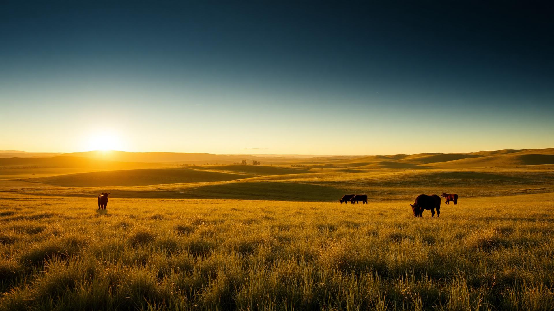 Texas ranch at golden hour